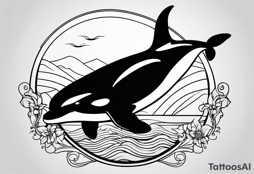 Orca outline tattoo idea
