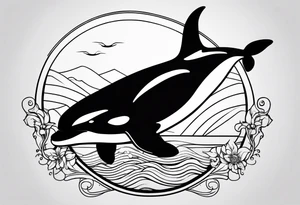 Orca outline tattoo idea