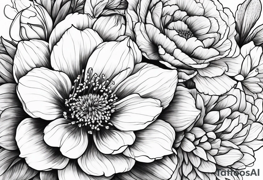 The month of June flowers tattoo idea