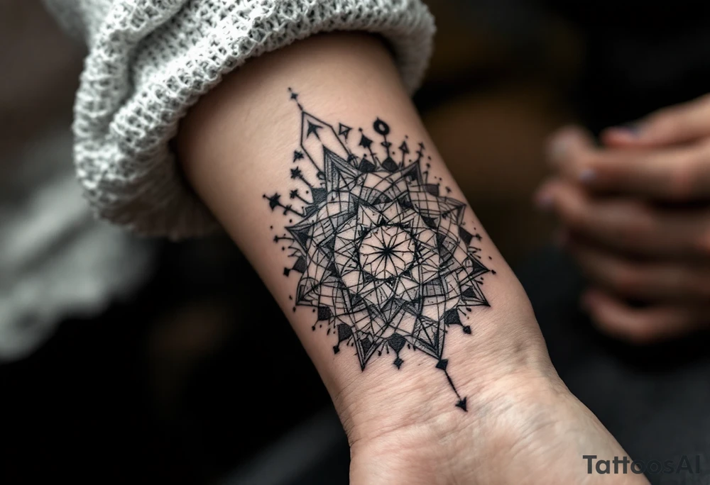 photographer trippy geometric tattoo idea