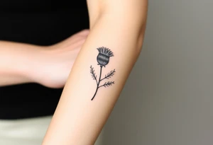thistle minimalist tattoo idea