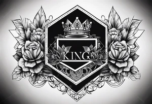 kings crown hexagon black tattoo idea