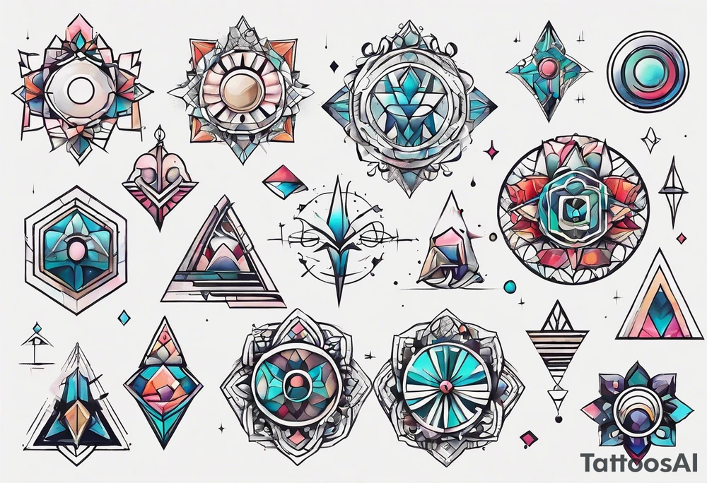 A small set of abstract shapes that represent balance. tattoo idea