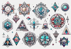 A small set of abstract shapes that represent balance. tattoo idea