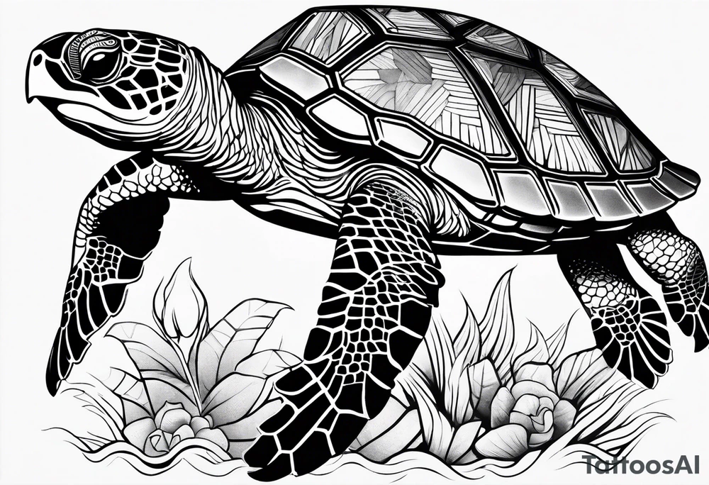 Sea turtle tattoo idea