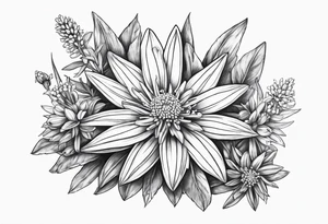 Edelweiss flower on a mountain tattoo idea