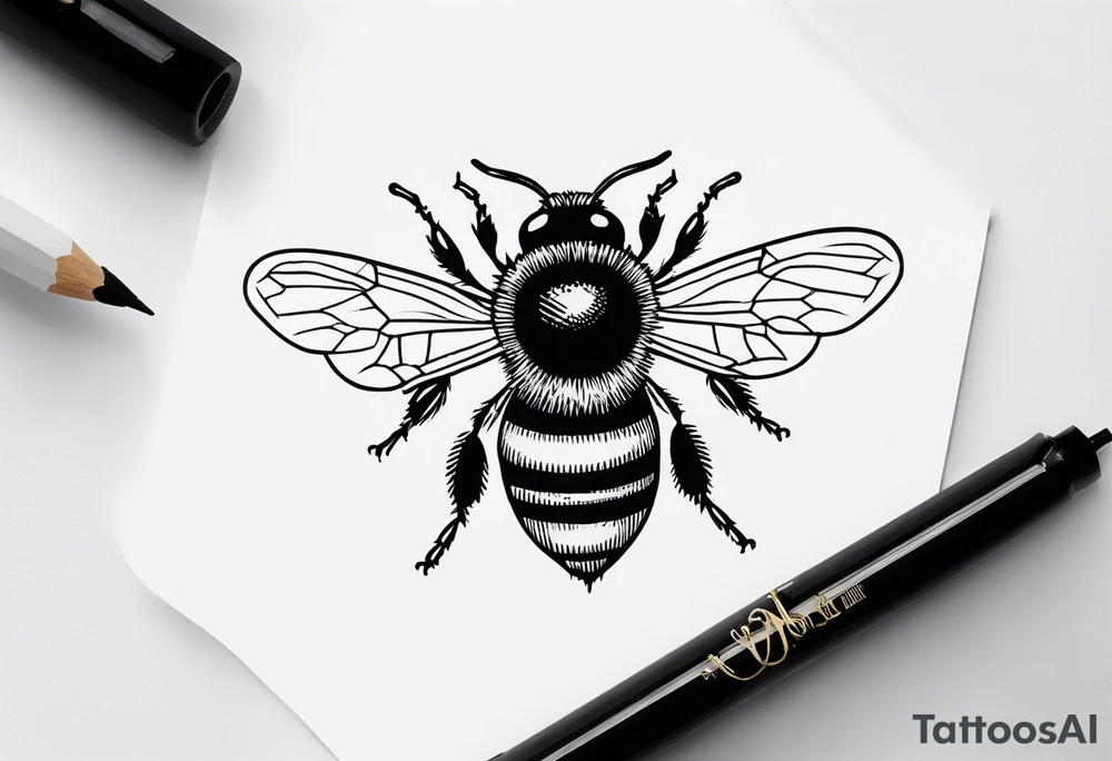 Small bee, not real tattoo idea