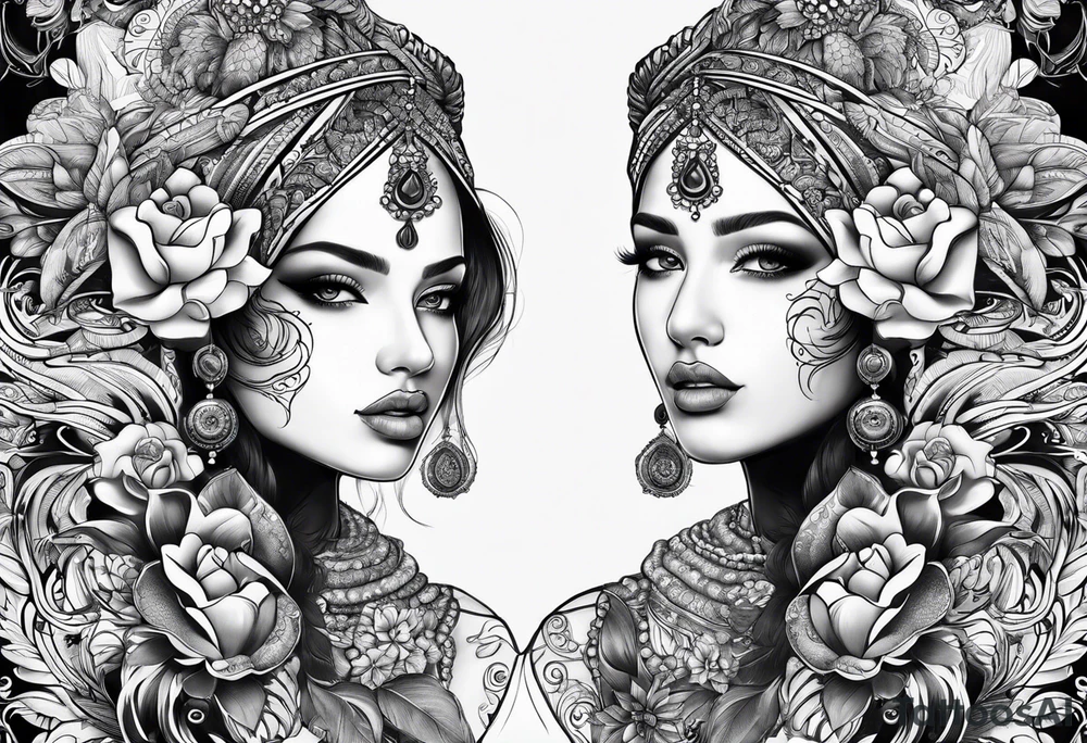 sibling tatoo 1 male 2 female tattoo idea