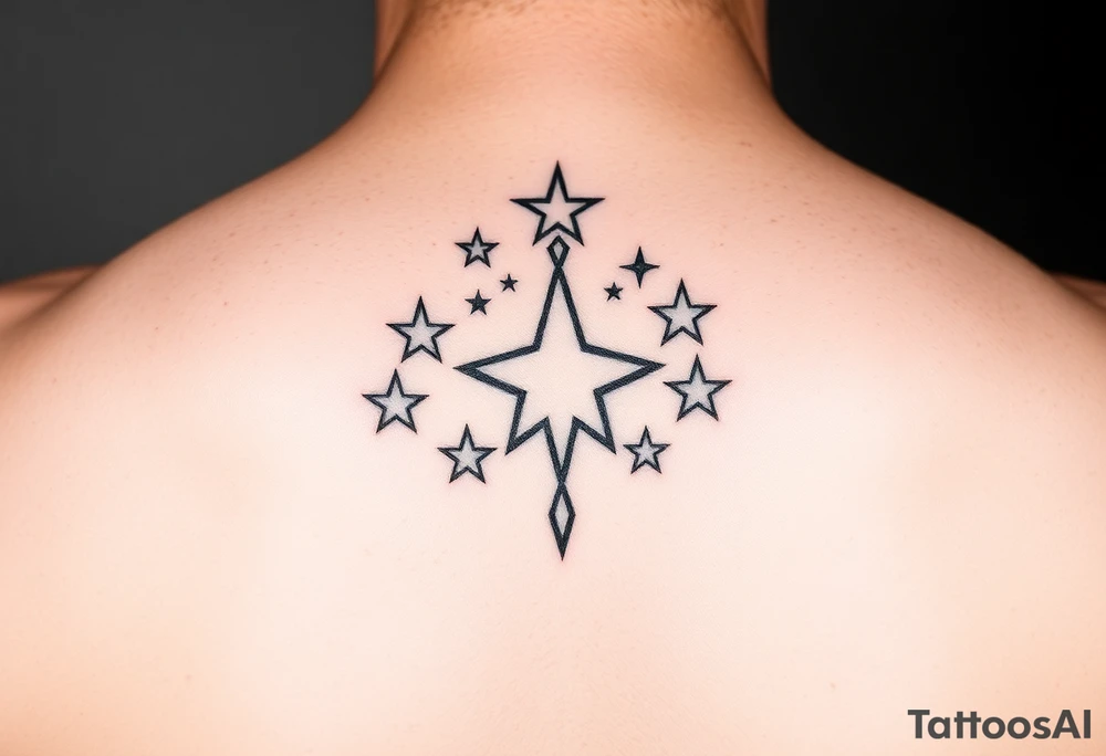 Stars on hand tattoo idea