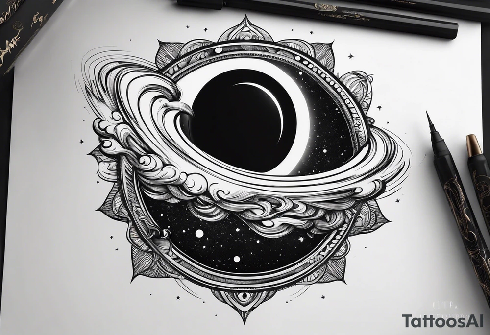 A tattoo that reflects my interest in black holes. tattoo idea