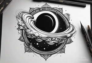 A tattoo that reflects my interest in black holes. tattoo idea