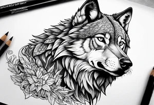 Alpha wolf tattoo idea