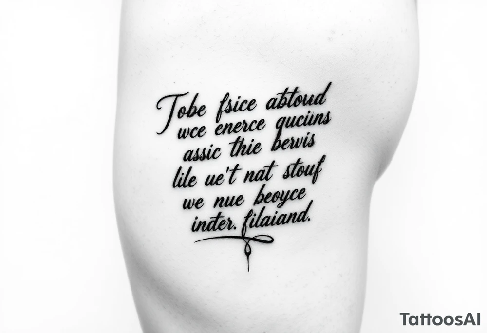Quote on back tattoo idea