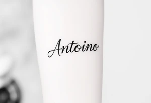 Antonio stacking the letters up and down on top of eachother tattoo idea