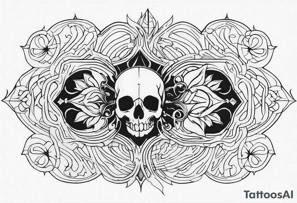 Deathcore style pattern on chest tattoo idea