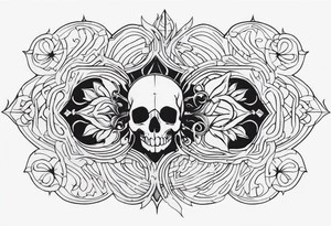 Deathcore style pattern on chest tattoo idea