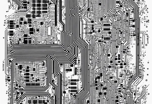 Circuit board minimalistic tall and long tattoo idea