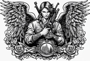 Angels with guns tattoo idea