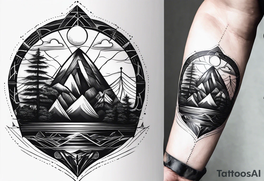 Mowgli style, thin line, nautical themed, forearm location tattoo idea