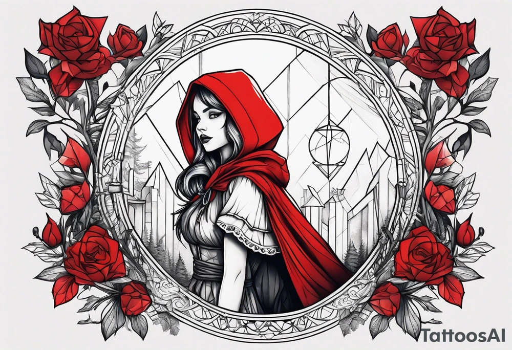 Red riding hood thigh tattoo tattoo idea