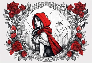 Red riding hood thigh tattoo tattoo idea