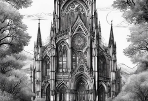 gothic cathedral tattoo idea