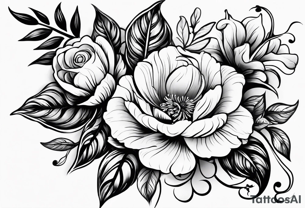 music song vine flowers tattoo idea