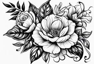 music song vine flowers tattoo idea