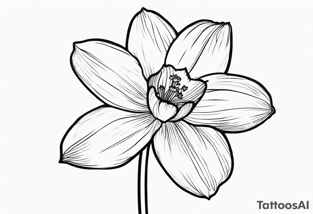 single stem narcissus flower tattoo idea