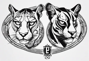 Two black pumas like in the album cover of Black Pumas (2019) tattoo idea