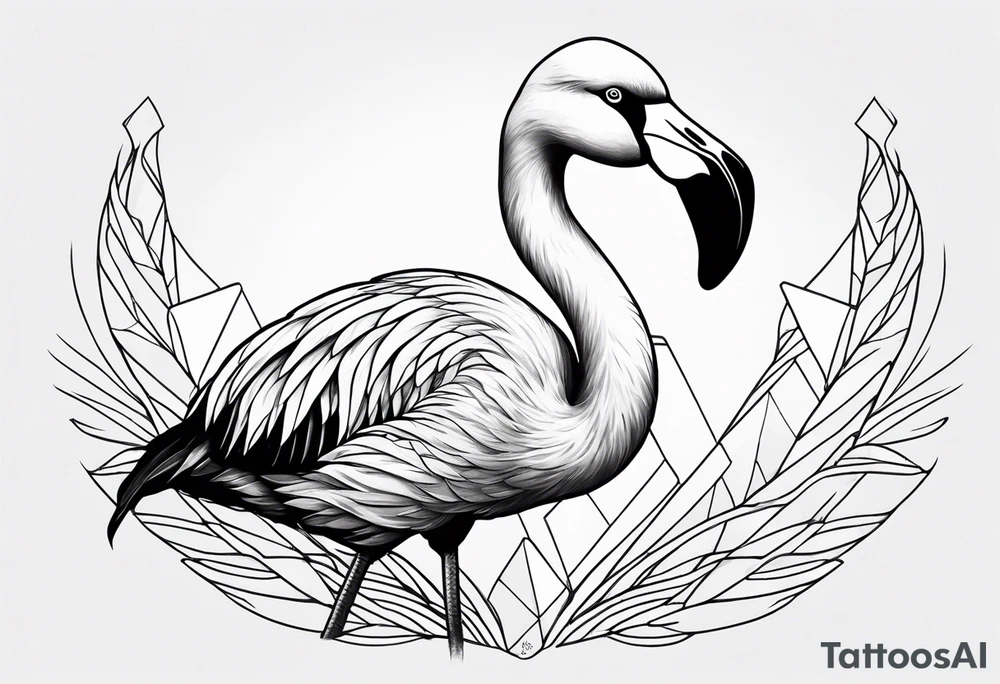 cute flamingo tattoo idea