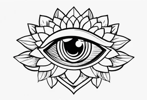 Oeil de ra et tournesol simple tattoo idea