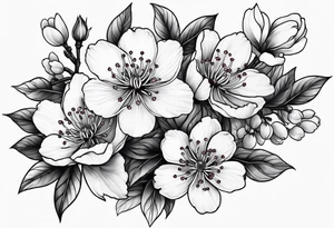 Full sleeve design with cherry blossoms tattoo idea