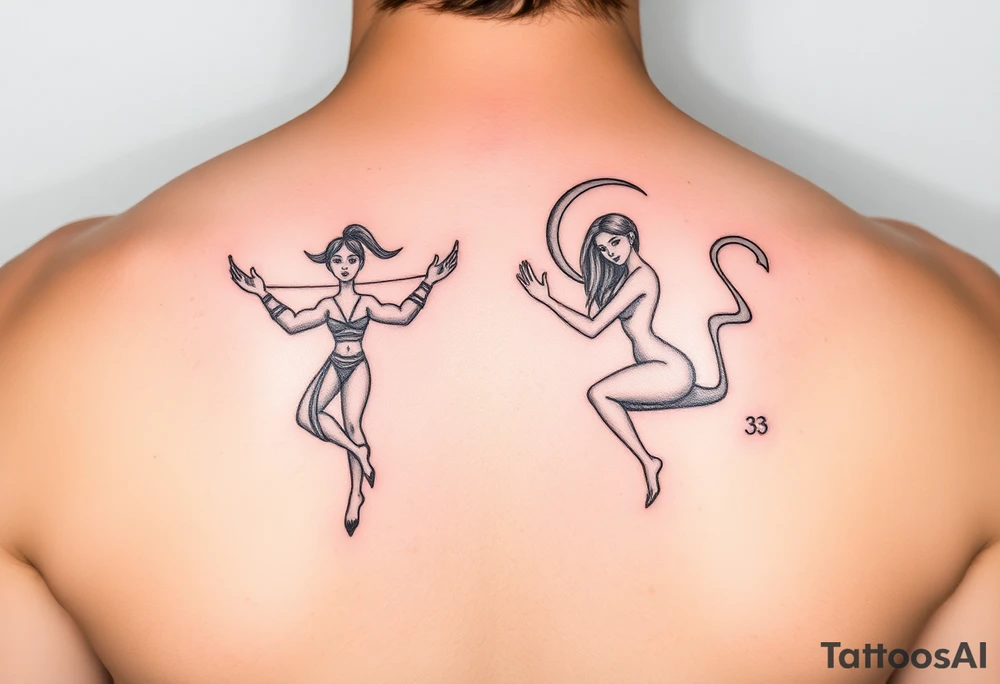 Best friends 333 one is a sagittarius and one a virgo tattoo idea