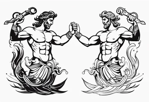 Olympian Hermes and Poseidon tattoo idea