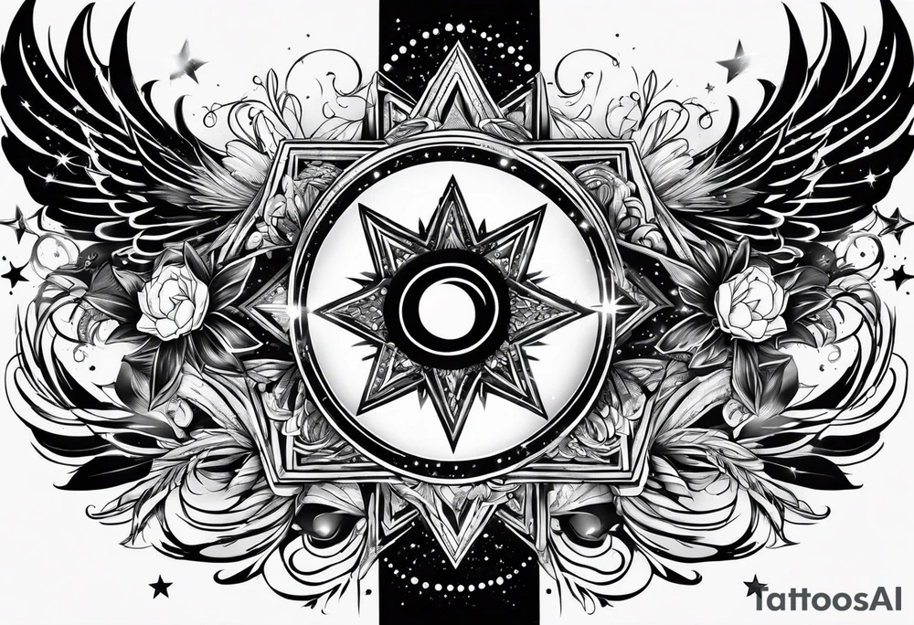 two stars in a galaxy shaped like a J tattoo idea