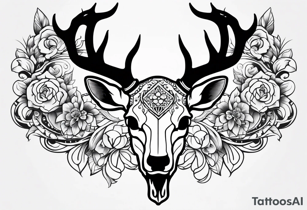 deer skull tattoo idea