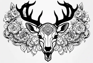 deer skull tattoo idea