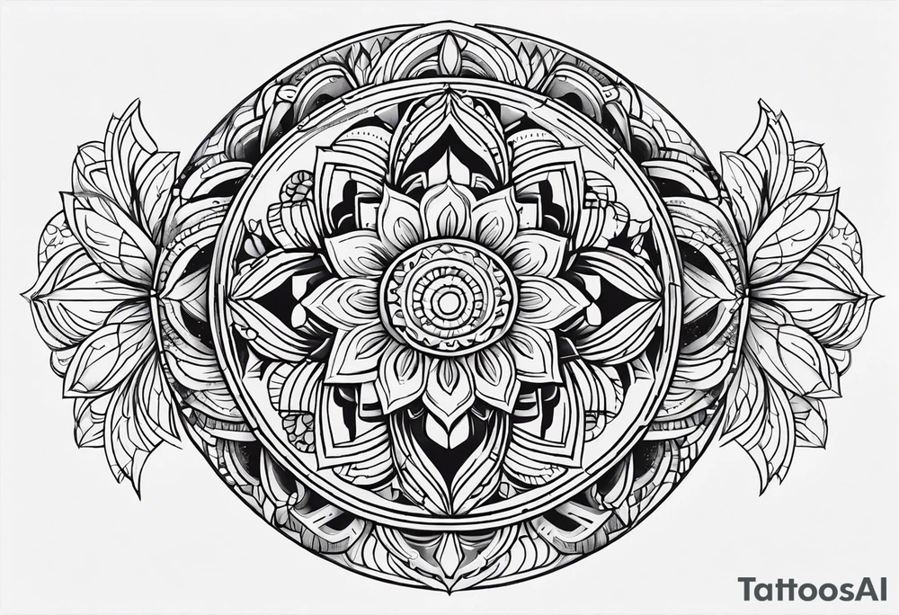 Circular mandala tattoo idea