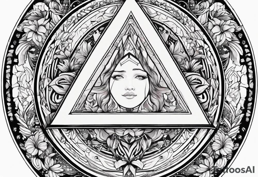 letter delta inside a circle, subtle, girly, simplistic tattoo idea
