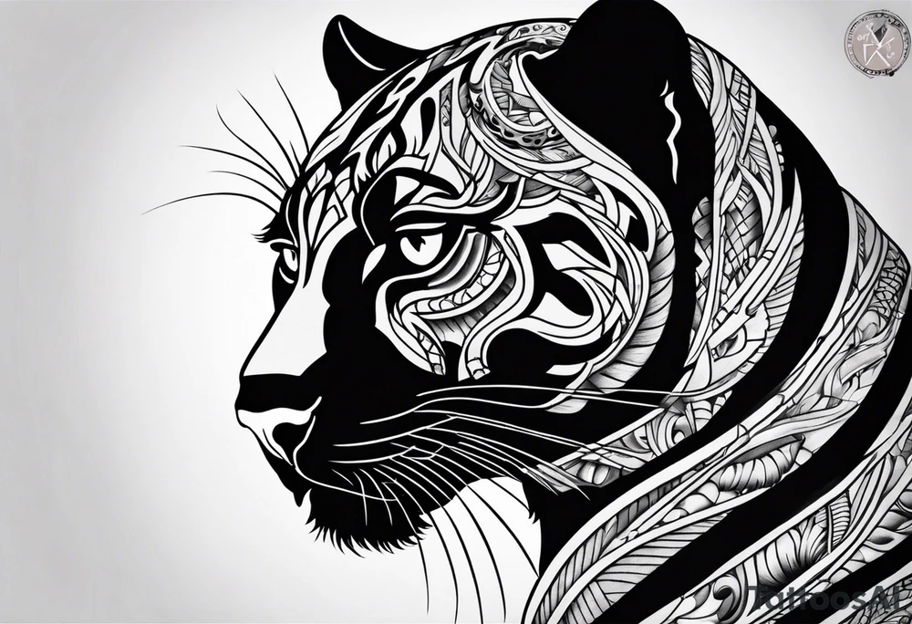 Old school panther tattoo idea