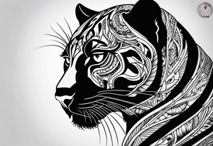 Old school panther tattoo idea