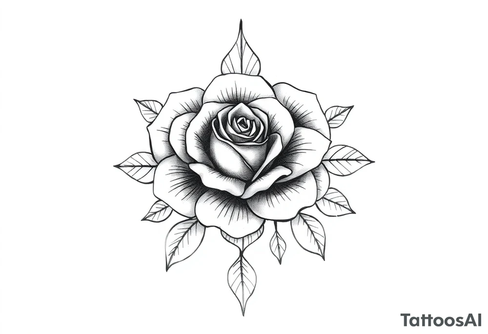 Gun mandala rose tattoo idea