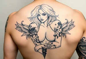 hot nude blonde girl covered in blackout tattoos tattoo idea