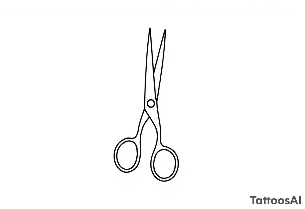 Scissor cutting line tattoo idea