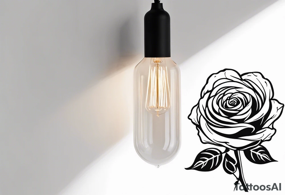 lighting and a rose tattoo idea