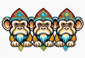 three wise monkeys symbol tattoo idea