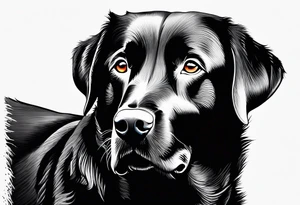Black Labrador tattoo idea