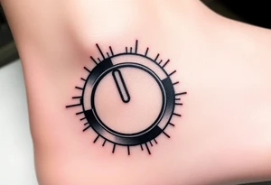 A Power Button with the Binary Text "00100001 01100011 01110000 01110101" Embedded in the background. tattoo idea