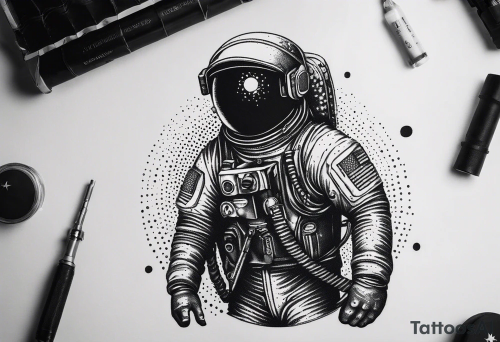 Astronaut Tries to Kill Himself with a Gun tattoo idea